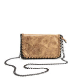 VK5531 BEIGE - Bright Leather Bag With Chain Handel
