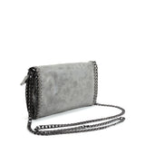 VK5531 GREY - Bright Leather Bag With Chain Handel