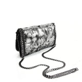VK5531 LIGHT GREY - Bright Leather Bag With Chain Handel