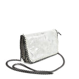 VK5531 SILVER - Bright Leather Bag With Chain Handel