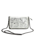 VK5531 SILVER - Bright Leather Bag With Chain Handel