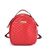 VK5535 RED - Solid Color Backpack With Hardware Decoration