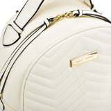 VK5535 WHITE - Solid Color Backpack With Hardware Decoration