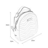 VK5535 WHITE - Solid Color Backpack With Hardware Decoration
