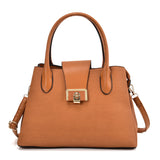 VK5536 BROWN - Simple Solid Color Handbag