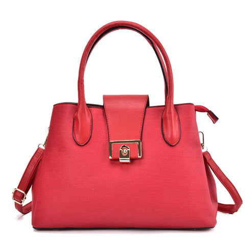 VK5536 RED - Simple Solid Color Handbag