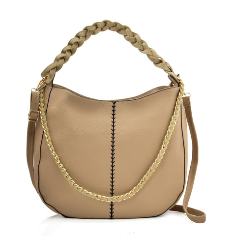 VK5538-BEI-Women's simple handbag