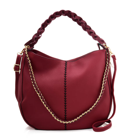 VK5538-RED-Women's simple handbag