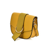 VK5566 YELLOW - Solid Color Saddle Bag With Buckle Design
