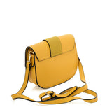 VK5566 YELLOW - Solid Color Saddle Bag With Buckle Design