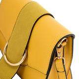 VK5566 YELLOW - Solid Color Saddle Bag With Buckle Design