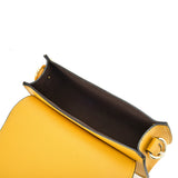 VK5566 YELLOW - Solid Color Saddle Bag With Buckle Design