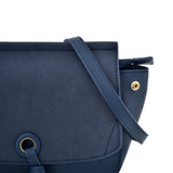 VK5567 BLUE - Simple Solid Color Leather Handbag For Women