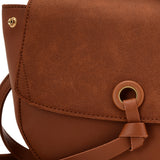 VK5567 BROWN - Simple Solid Color Leather Handbag For Women