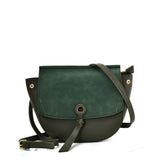 VK5567 GREEN - Simple Solid Color Leather Handbag For Women