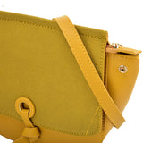 VK5567 YELLOW - Simple Solid Color Leather Handbag For Women