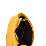 VK5567 YELLOW - Simple Solid Color Leather Handbag For Women