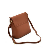 VK5569 BROWN - Simple Handbag With Flap For Women