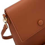VK5569 BROWN - Simple Handbag With Flap For Women