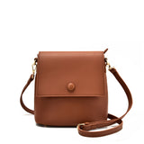 VK5569 BROWN - Simple Handbag With Flap For Women