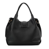 VK5602 BLACK - Pure Color Set Bag With Buckle Design And Metal Ring Decoration