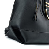VK5602 BLACK - Pure Color Set Bag With Buckle Design And Metal Ring Decoration