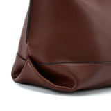 VK5602 COFFEE - Pure Color Set Bag With Buckle Design And Metal Ring Decoration