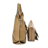 VK5602 KHAKI - Pure Color Set Bag With Buckle Design And Metal Ring Decoration