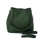 VK5603 GREEN - Solid Color Set Bag With Symmetrical Design And Special Handles