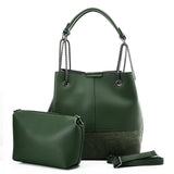 VK5603 GREEN - Solid Color Set Bag With Symmetrical Design And Special Handles