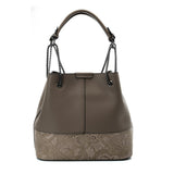 VK5603 KHAKI - Solid Color Set Bag With Symmetrical Design And Special Handles