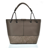VK5603 KHAKI - Solid Color Set Bag With Symmetrical Design And Special Handles