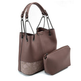 VK5603 PURPLE - Solid Color Set Bag With Symmetrical Design And Special Handles