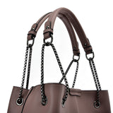 VK5603 PURPLE - Solid Color Set Bag With Symmetrical Design And Special Handles