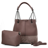 VK5603 PURPLE - Solid Color Set Bag With Symmetrical Design And Special Handles