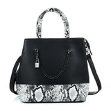 VK5605 BLACK - Simple Tote Bag With Chain And Lock Decoration