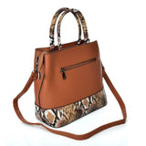 VK5605 BROWN - Simple Tote Bag With Chain And Lock Decoration