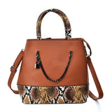 VK5605 BROWN - Simple Tote Bag With Chain And Lock Decoration