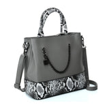 VK5605 GREY - Simple Tote Bag With Chain And Lock Decoration