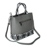 VK5605 GREY - Simple Tote Bag With Chain And Lock Decoration