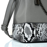 VK5605 GREY - Simple Tote Bag With Chain And Lock Decoration