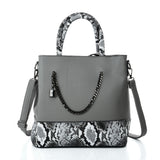 VK5605 GREY - Simple Tote Bag With Chain And Lock Decoration
