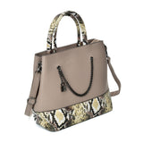 VK5605 KHAKI - Simple Tote Bag With Chain And Lock Decoration