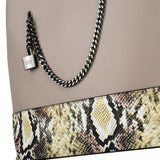 VK5605 KHAKI - Simple Tote Bag With Chain And Lock Decoration