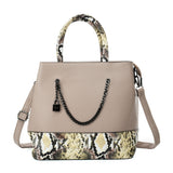 VK5605 KHAKI - Simple Tote Bag With Chain And Lock Decoration