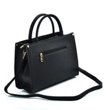 VK5606 BLACK - Simple Tote Bag With Snakeskin Decoration
