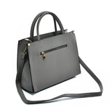 VK5606 GREY - Simple Tote Bag With Snakeskin Decoration
