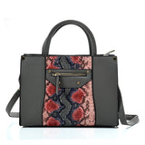 VK5606 GREY - Simple Tote Bag With Snakeskin Decoration