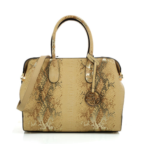 VK5607 APRICOT - Simple Solid Color Tote Bag With Symmetrical Sequins Pattern Design