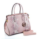 VK5607 PINK - Simple Solid Color Tote Bag With Symmetrical Sequins Pattern Design